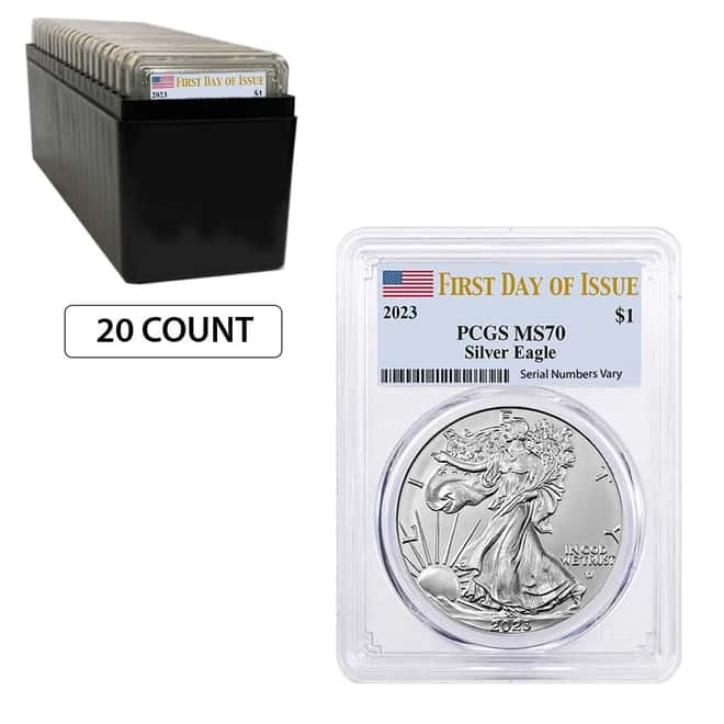 2023 1 oz Silver American Eagle $1 Coin PCGS MS 70 First Day of Issue