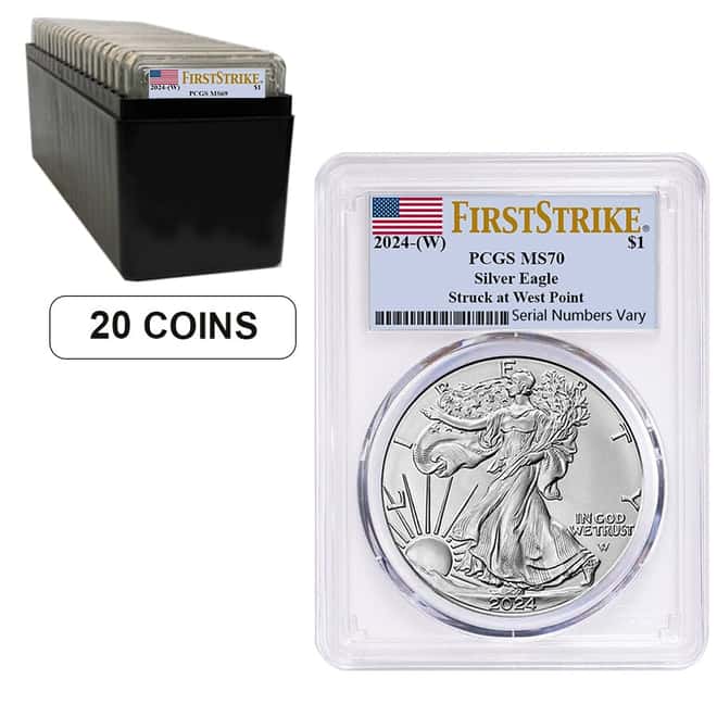 2024 (W) 1 oz Silver American Eagle PCGS MS 70 FS Flag