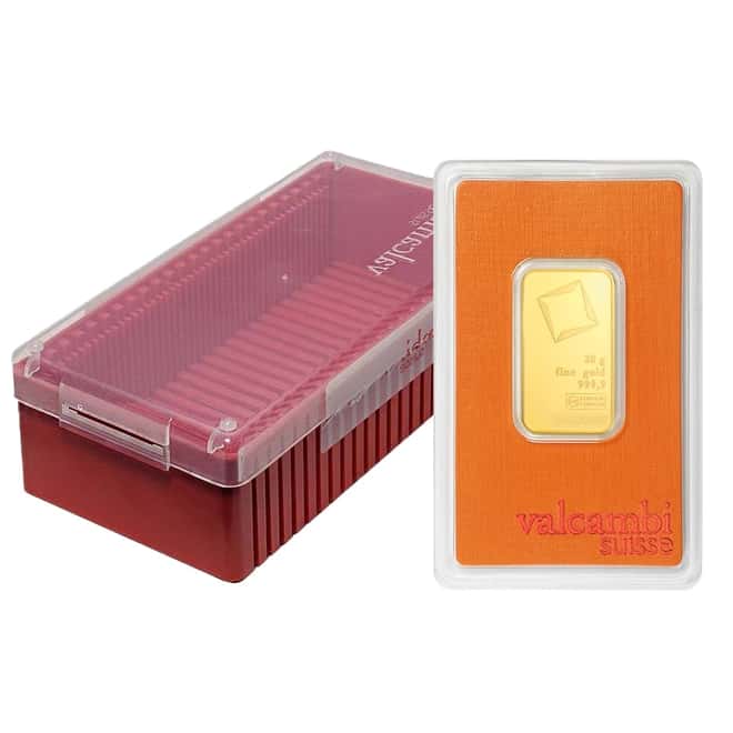 20 gram Gold Bar Valcambi Suisse .9999 Fine (In Assay)
