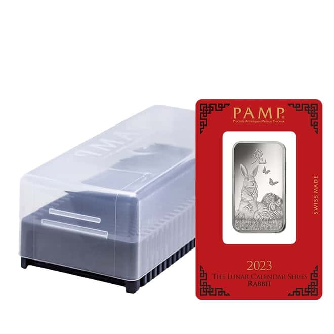 1 oz PAMP Suisse Year of the Rabbit Platinum Bar (In Assay)