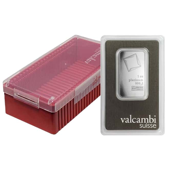 1 oz Platinum Bar - Valcambi Suisse .9995 Fine (In Assay)