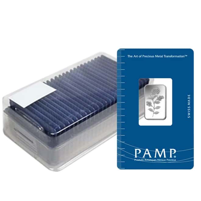 5 Gram PAMP Suisse Rosa Silver Bar .999 Fine (In Assay)