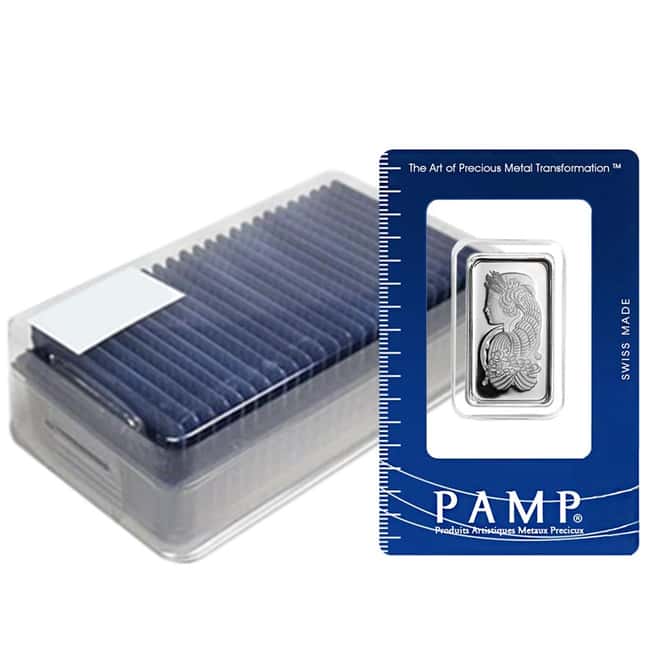 10 gram PAMP Suisse Lady Fortuna Platinum Bar .9995 Fine (In Assay)