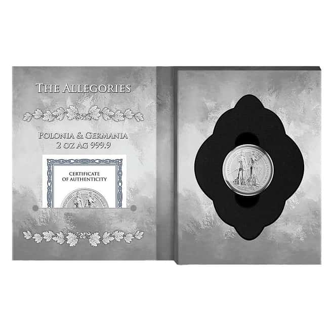 2022 2 oz Polonia & Germania The Allegories 10 Marks Silver Coin
