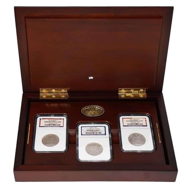 1860-1861 O Seated Liberty Silver Half Dollar SS Republic 3-Coin Set NGC Shipwreck