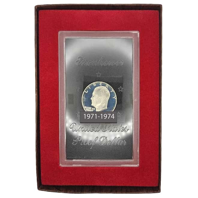 1971-1974 S Proof Eisenhower Dollar 40% Silver Brown Box (Mint Sealed)