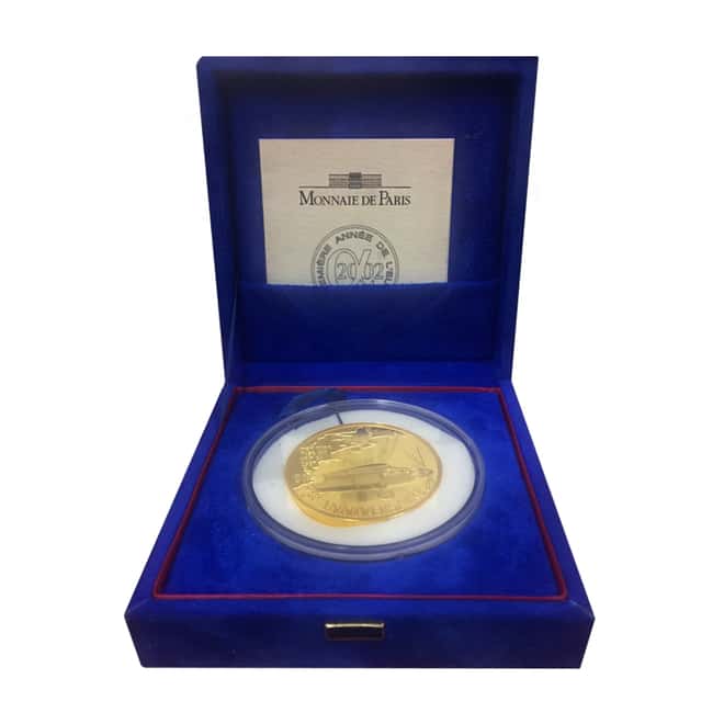2002 France 5 oz 100 Euro Charles Lindbergh 75th Anniv Proof Gold Coin (w/Box & COA)