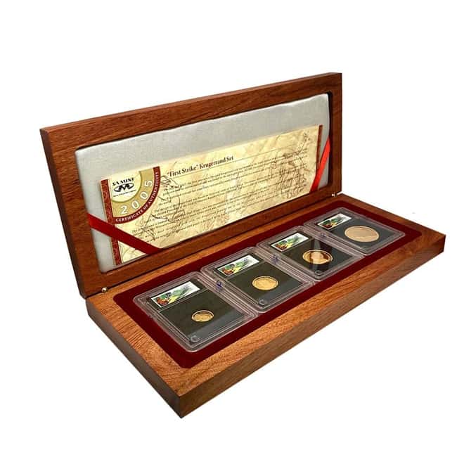 2005 South Africa 1.85 oz Proof Gold Krugerrand 4-Coin Set First Strike (w/Box & COA)