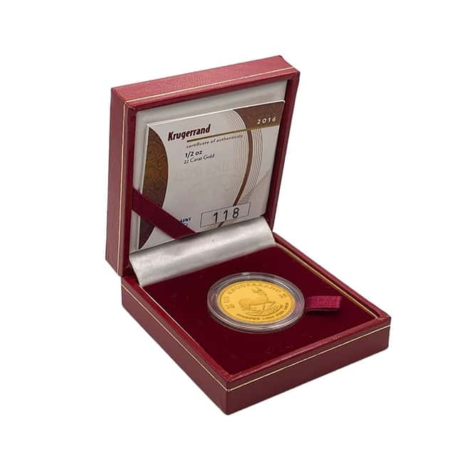 2016 South Africa 1/2 oz Proof Gold Krugerrand (w/Box & COA)