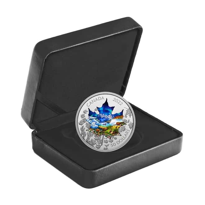 2022 Canada 3 oz Colorized Silver Canadian Collage Coin .9999 Fine (w/Box & COA)