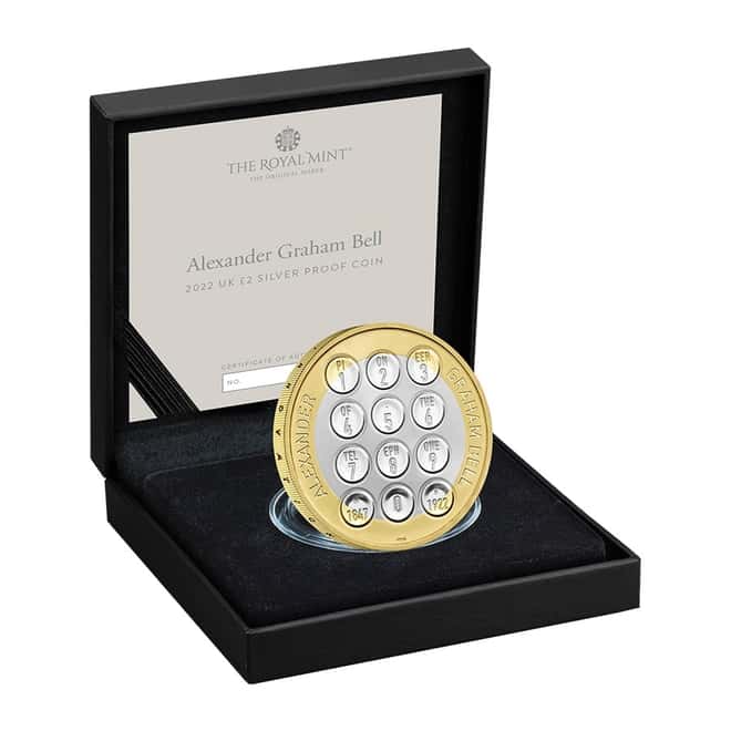 2022 Great Britain 12 gram Alexander Graham Bell Proof Silver Coin .925 Fine (w/Box & COA)