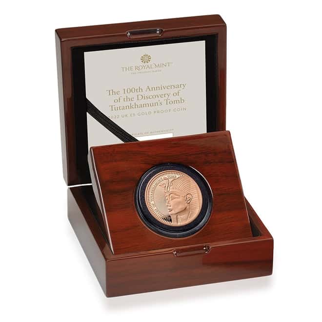 2022 UK 39.94 gram Discovery of Tutankhamun's Tomb Proof Gold Coin .917 Fine (w/Box & COA)