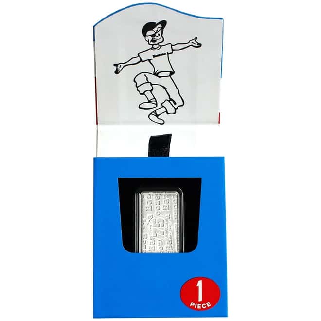 2022 40 gram PAMP Suisse Bazooka Joe Bubble Gum Silver Wafer - 75th Ann (w/Box & COA)