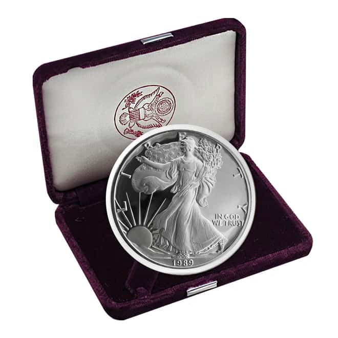 1989-S 1 oz Proof Silver American Eagle (w/Box & COA)