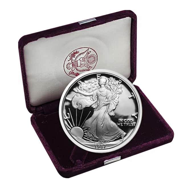 1987-S 1 oz Proof Silver American Eagle (w/Box & COA)