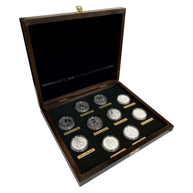 Great Britain 2 oz Silver Queen's Beasts 10-Coin Set .9999 Fine BU (w/Box)