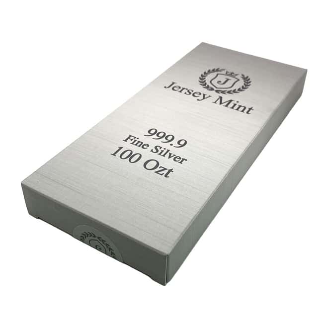 Box of 5 - 100 oz Jersey Mint Silver Bar .999 Fine