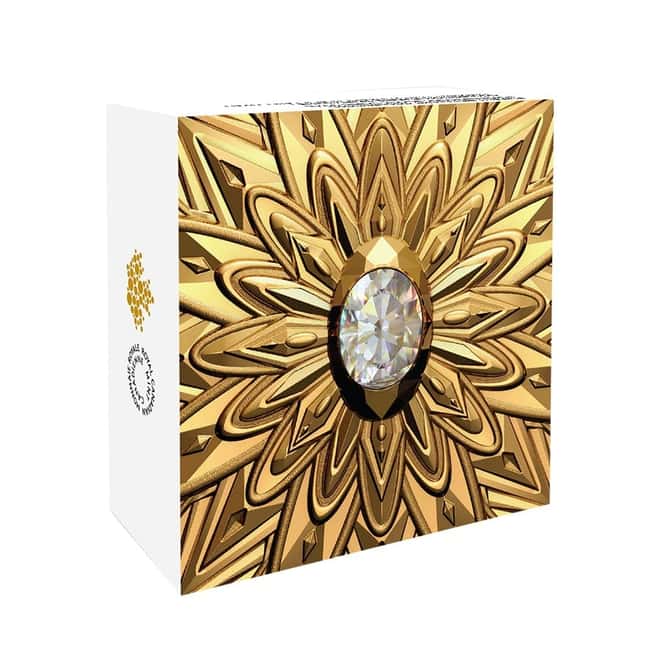 2021 Canada 1 oz Proof Gold Forevermark Black Label Oval Diamond Coin .99999 Fine (w/Box & COA)