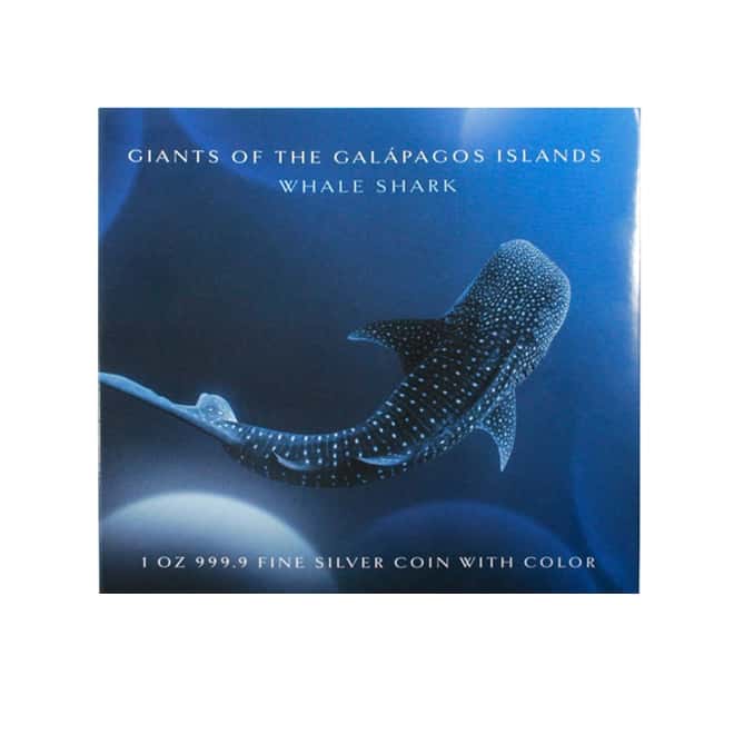 2021 1 oz Colorized Silver Whale Shark Solomon Islands $2 Coin .9999 Fine (w/Box & COA)