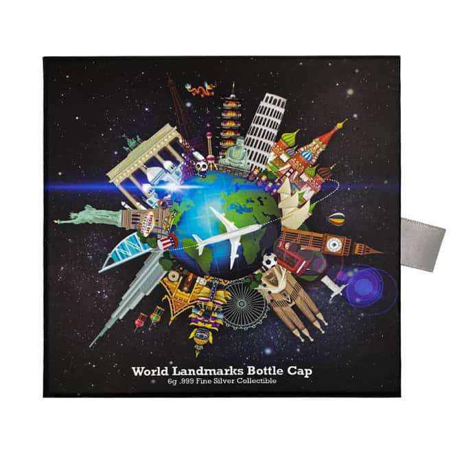 2022 Chad 6 gram World Landmarks - South Korea Bottle Cap Proof Silver Coin .999 Fine (w/Box)