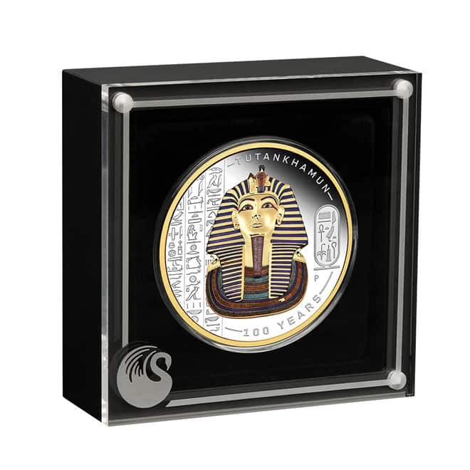 2022 Tuvalu 2 oz Proof Silver Tutankhamun Discovery Coin .9999 Fine (w/Box & COA)