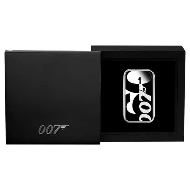 2022 1 oz Tuvalu James Bond - 60 Years of Bond Proof Colorized Silver Coin Bar .9999 Fine (w/Box & COA)