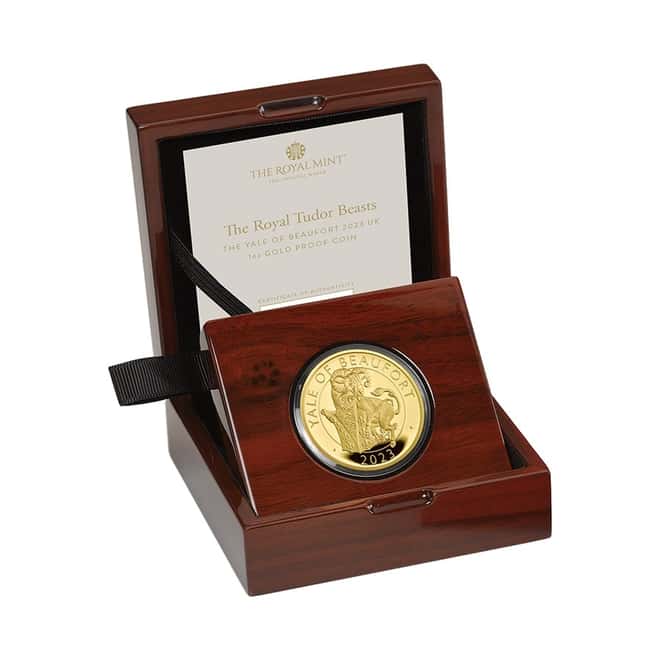 2023 Great Britain 1 oz Proof Gold The Tudor Beasts Yale of Beaufort Coin .9999 Fine (w/Box & COA)