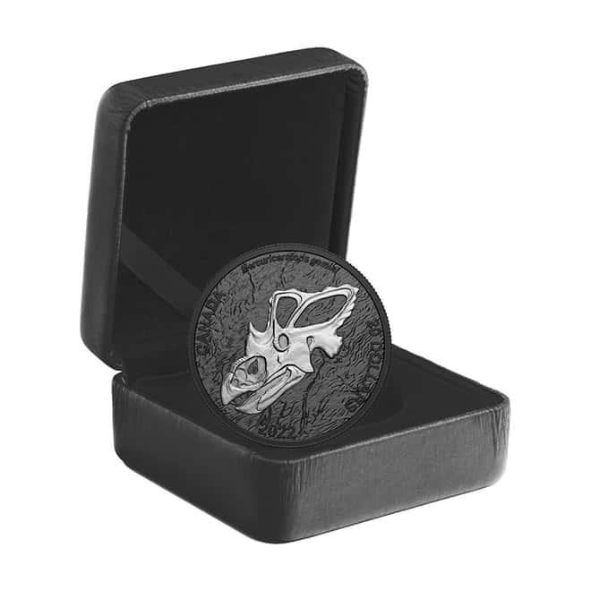 2022 Canada 1 oz Silver Discovering Dinosaurs Mercury's Horned Face Coin .9999 Fine (w/Box & COA)