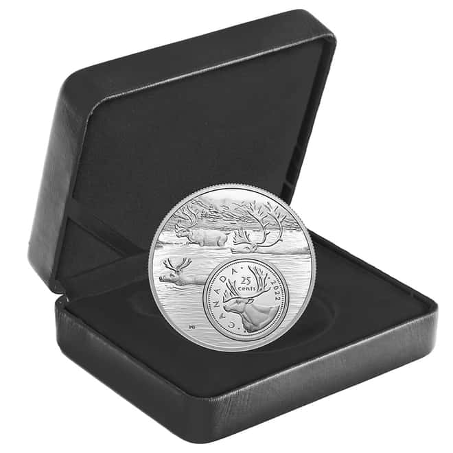 2022 Canada 5 oz Proof Silver The Bigger Picture - The Caribou 25C Coin .9999 Fine (w/Box & COA)