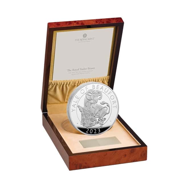 2023 Great Britain 1 Kilo Proof Silver The Tudor Beasts Yale of Beaufort Coin .999 Fine (w/Box & COA)