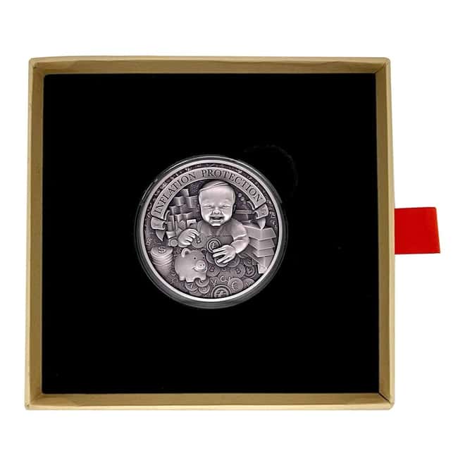 2022 Chad 2 oz Silver Inflation Protection Antiqued High Relief Coin .999 Fine (w/Box)