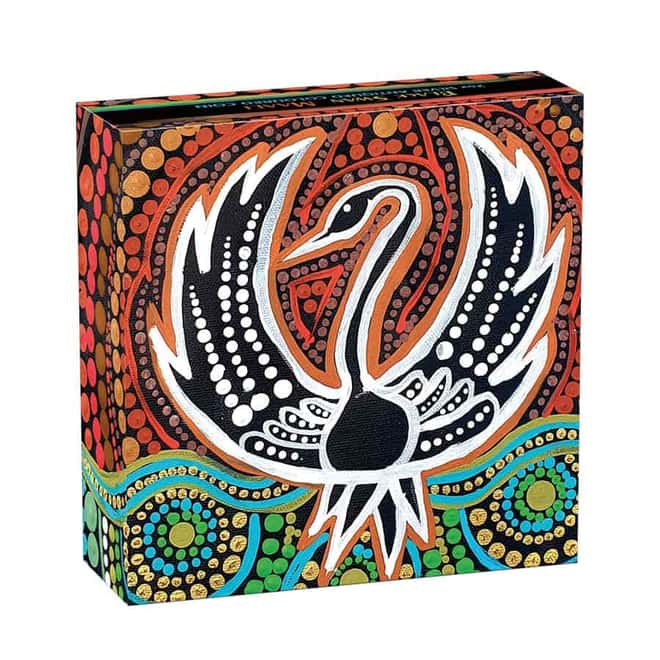 2022 2 oz Black Swan Maali Antiqued Colorized Silver Coin Australian Perth Mint (w/Box & COA)