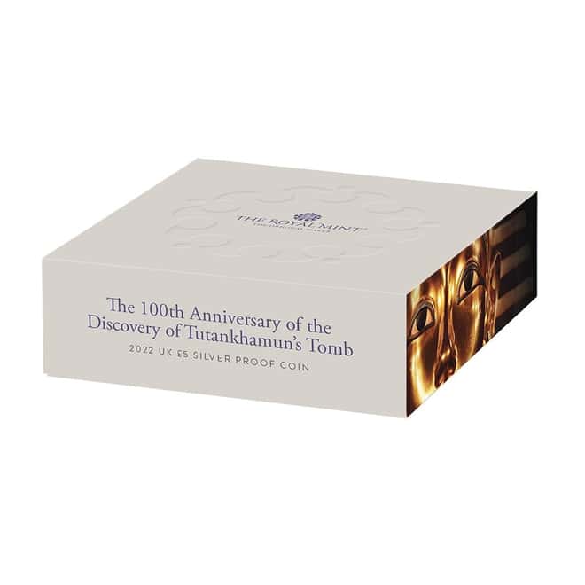 e 2022 UK 28.28 gram Discovery of Tutankhamun's Tomb Proof Silver Coin .925 Fine (w/Box & COA)