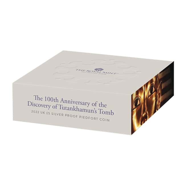 2022 UK 56.56 gram Discovery of Tutankhamun's Tomb Piedfort Proof Silver Coin .925 Fine (w/Box & COA)