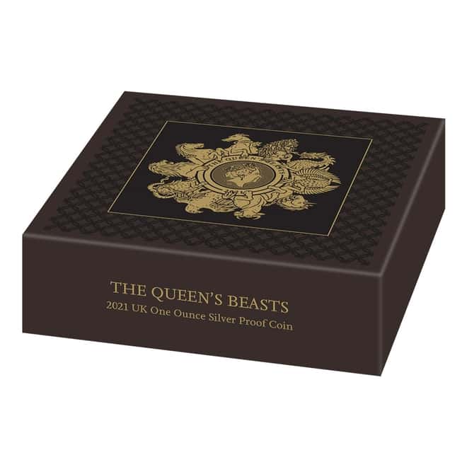 2021 Great Britain 1 oz Proof Silver Queen's Beasts Griffin of Edward Coin .999 Fine (w/Box & COA)