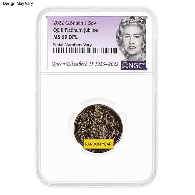 British Gold Sovereign Coin NGC/PCGS MS/PF 69 (Random Year)