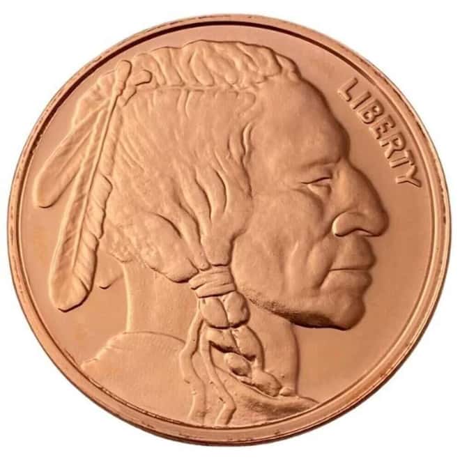 1 oz Copper Buffalo Round .999 Fine