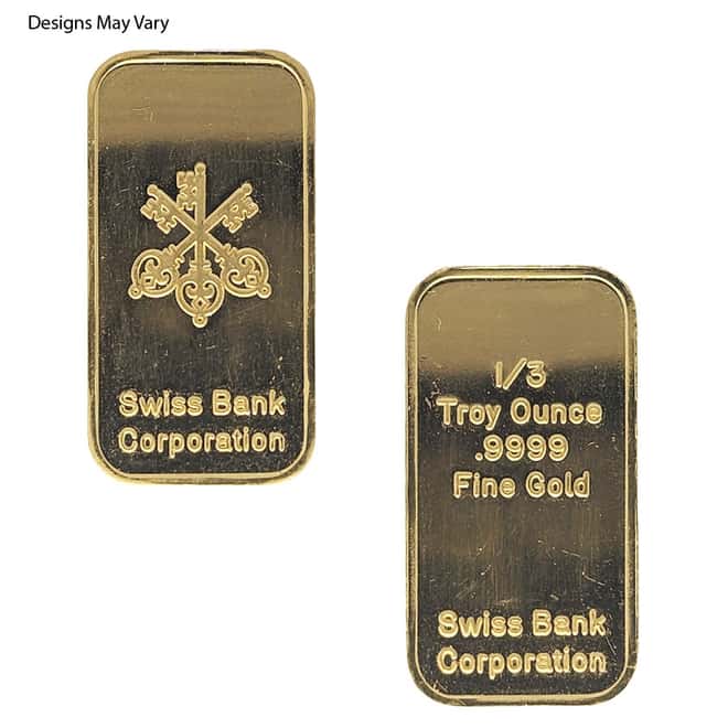 1/3 oz Generic Gold Bar .999+ Fine (Secondary Market)