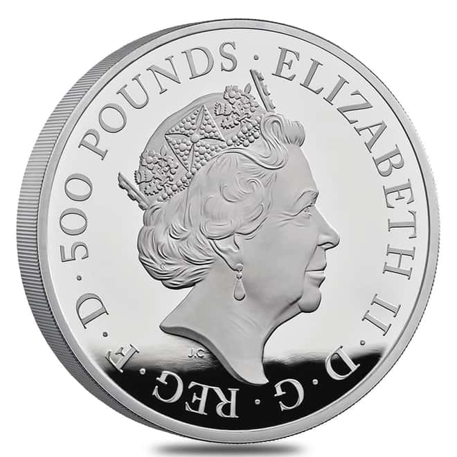 2021 Great Britain 1 Kilo Proof Silver Queen's Beasts Griffin of Edward III Coin .999 Fine (w/Box & COA)