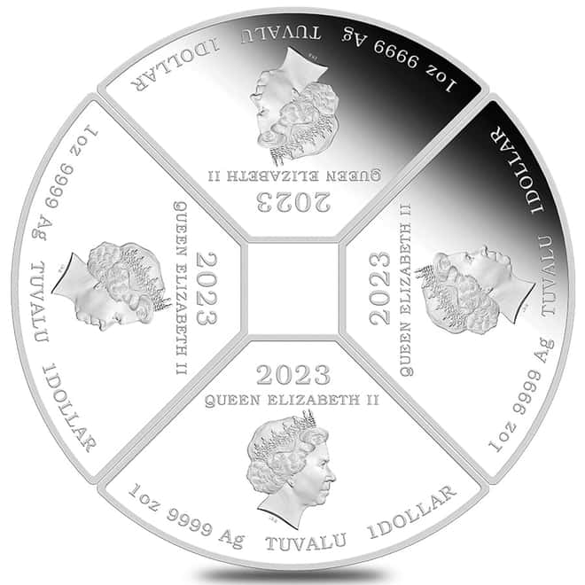 2023 4 oz Silver Lunar Year of The Rabbit Quadrant 4-Coin Set Australian Perth Mint (w/Box & COA)