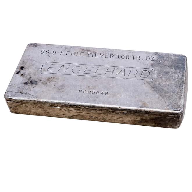 100 oz Engelhard Silver Vintage Bar .999+ Fine (4th Series, Purity Space)