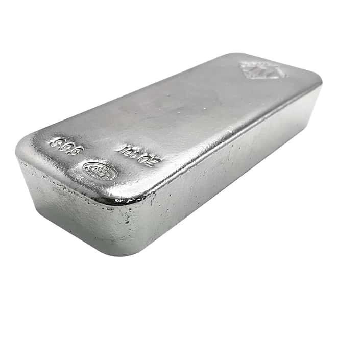100 oz Johnson Matthey (JM) Silver Bar .999 Fine