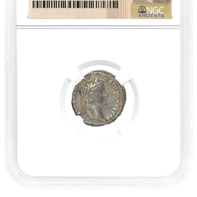 14-37 AD Roman Empire Tiberius AR Denarius Silver Coin NGC Ch VF