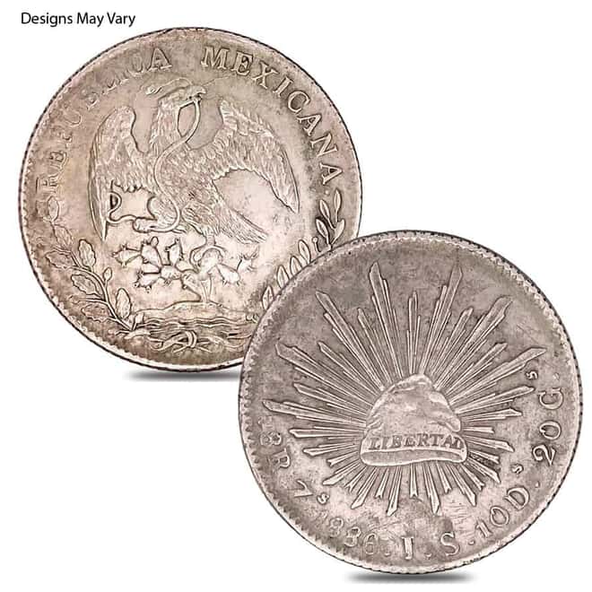 1825 - 1897 Mexico 8 Reales Radiant Cap Silver Coin Cull / Holed ASW 0.7859 oz