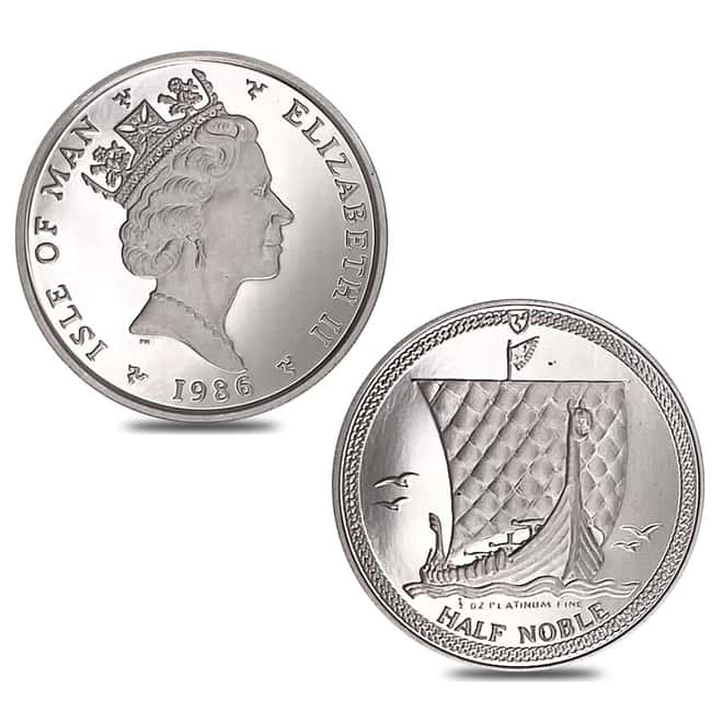 1986 Isle of Man 1.85 oz Proof Platinum Noble 4-Coin Set .9995 Fine (w/Box)