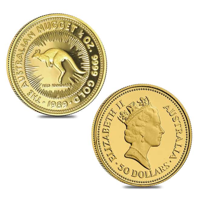 1989 1.9 oz Proof Gold Australian Nugget 5-Coin Set