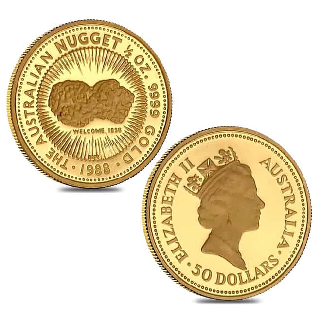 1988 1.85 oz Proof Gold Australian Nugget 4-Coin Set (w/Box & COA)