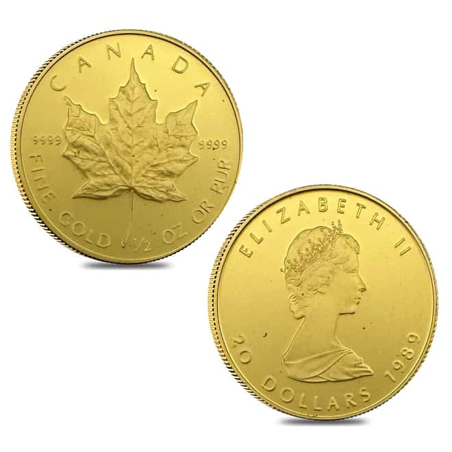 1989 1.85 oz Proof Canadian Gold Maple Leaf 10th Ann. 4-Coin Set