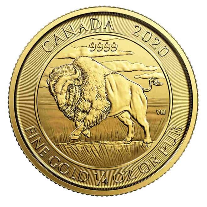 1/4 oz Canadian Bison Gold Coin .9999 Fine BU (Random Year, Sealed)