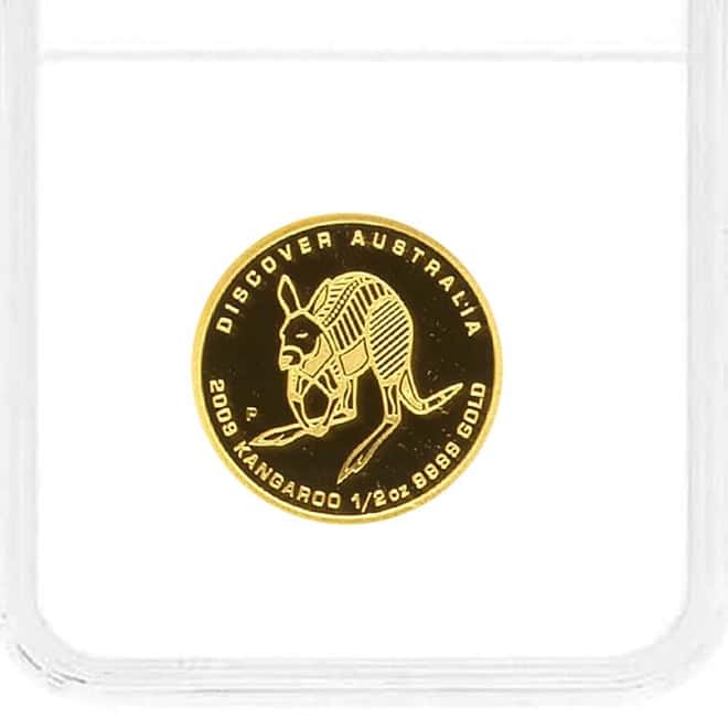 2009 1/2 oz Proof Discover Australia Dreaming Gold Kangaroo Coin NGC PF 70